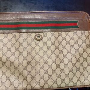 Gucci Beige and Brown Messenger brief case Bag